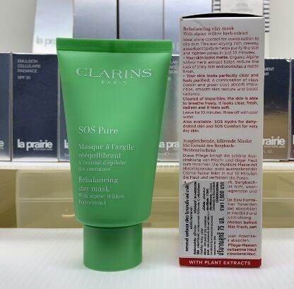 clarins-sos-pure-rebalancing-clay-mask-with-alpine-willow-herb-extract-75-ml-มาส์กหน้าเพื่อดูแลผิวที่มีปัญหาเป็นสิวง่าย-และรูขุมขนกว้าง