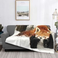 I Love Snow And You Red Panda Blankets Fleece Textile Decor Cute Animal Lightweight Throw Blanket for Bed Outdoor Quilt Queen