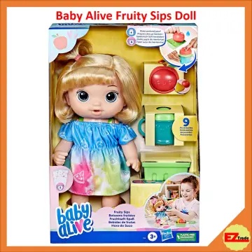 Baby Alive Fruity Sips Doll, Apple, Toys for 3 Year Old Girls, 12-inch Baby  Doll Set, Drinks & Wets, Pretend Juicer, Kids 3 and Up, Blonde Hair