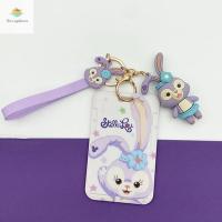 AIRER Cinnamoroll กระต่าย พวงกุญแจ บัตรรับประทานอาหาร รูปแบบสองด้าน จี้ ปกบัตรรถโดยสาร เคสการ์ดการ์ตูน ผู้ถือบัตร เชือกเส้นเล็ก