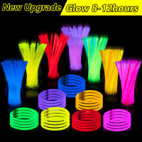 100pcs Monochrome Fluorescence Light Glow Sticks celets Necklaces Neon Wedding Birthday Party Glow Sticks Bright Luminous