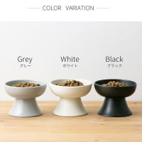 Pet Ceramic Bowl Japanese High Foot Cat Bowl Ceramic Cat Black Neck Protector Cat Food Bowl