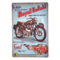 ป้ายสังกะสีวินเทจ Royal Enfield Meteor 700, ขนาด 20x30 ซม