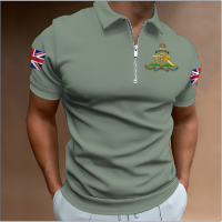 MenS Zip Polo Shirt British flag Polo Patterns Turndown Short Sleeves New Zipper Clothing Apparel Hawaii Fashion Blouse