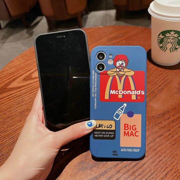 เคสi6sพลัส-เคส-iphone11-case-เคสfor-iphone-14-13-12-11-pro-max-xs-7p-8plus-สตาร์บัคส์-แมคโดนัลด์-แถบข้าง-เคสไอโฟน-ซิลิโคนนิ่มขอบตรง-เคสไอโฟน11-12promax-เคสไอโฟน7พลัส-เคสไอโฟน14promax