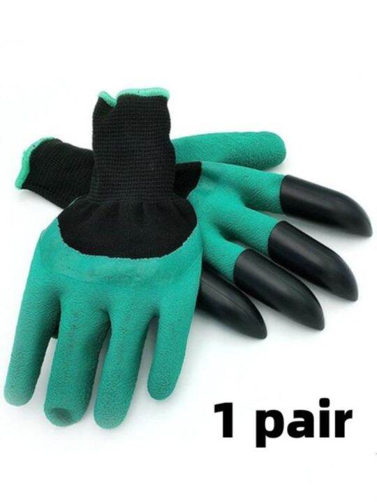 4-8-hand-claw-digging-rubber-gloves-gardening-planting-durable-labor-protection-weeding