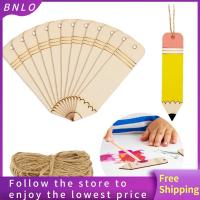 BNLO 10ชิ้น DIY ดินสอเปล่าที่คั่นหนังสือไม้กึ่งสำเร็จอ่านหนังสือที่คั่นหนังสือเชือกตกแต่งเด็ก