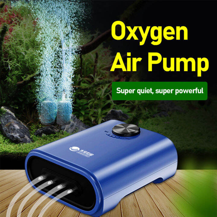FG Silent Aquarium Oxygen Air Pump for Water Tank 4 Outlet Adjustable Oxygenator Air Compressor