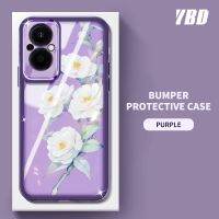 เคสโทรศัพท์ YBD สำหรับ OPPO Reno 7Z Reno 8Z Reno 7 Lite Reno 8 Lite 5G F21 Pro 5G F21S Pro 5G Camellia Flower ลวดลายโปร่งใสสีฟิล์มเลนส์ TPU Carmera แบบนิ่ม