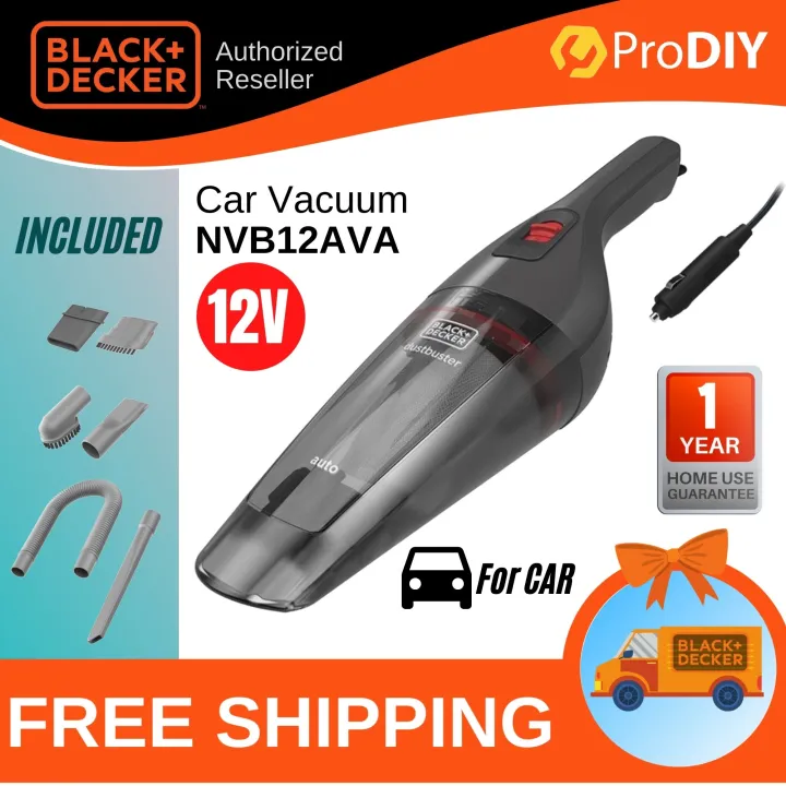 BLACK & DECKER NVB12AVA Car Vacuum 12V Handheld & Compact with Full ...