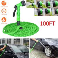 100FT Garden Hose Expandable Flexible Water Hose 7 Modes Spray Gun Telescopic Water Pipe Quick Connector for Car Wash/Pet Clean