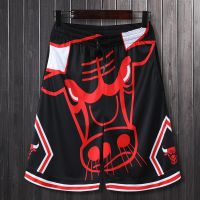 Summer new American basketball pants Warriors Raptors sports training mens oversized printed basketball shorts M-5xl