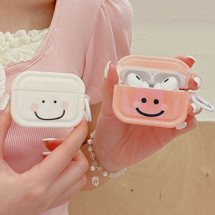 เคสหูฟังบลูทูธ-ทรงสี่เหลี่ยม-ลายหน้ายิ้มน่ารัก-อุปกรณ์เสริม-สําหรับ-airpods-2nd-generation-1-2-3