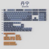 1เซ็ต GMK Denim Keycaps ABS คู่ Shot Keycap เชอร์รี่ตัวครอบปุ่มคีย์บอร์ดโปรไฟล์ ISO Enter 7U Spacebar สำหรับ Alice HHKB EU 61 64 68 Layout