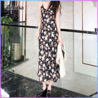 Zebina 连身裙【特价现货】 Skirts for women French retro platycodon sling long skirt Mori floral sleeveless dress women高腰时尚性感