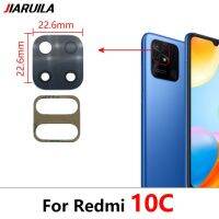 เลนส์กระจกกล้องถ่ายรูปด้านหลังด้านหลังเดิม100% พร้อมสติ๊กเกอร์สำหรับ Redmi 10C 10A 6 6A 7 8 9 K30 K40 Note 11 4G 8T 10T 6 Pro Plus