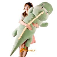 Green Dinosaur Smile Kiss Cute Dino Lying Animal Plush Toy Stuffed Soft Doll Pink Blue Girls Boys Gift 50/80/100/120Cm