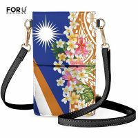 《 CYUCHEN KK 》โพลิเซียสำหรับผู้หญิง Polynesia BlueIsland PrintedCrossbody กระเป๋าสะพายโทรศัพท์มือถือ