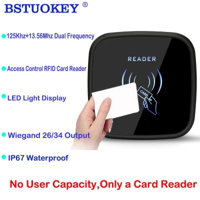 【CW】 Dual Frequency 125Khz 13.56Mhz RFID Card Reader Wiegand 26/34 Output Proximity Reader Access Control Slave NFC Reader Waterproof