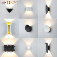 Modern No Stroboscopic Minimalist Wall Lamp Black White Aisle Staircase Decorative Sconce Lamp Bedside Led Reading Lights 220V