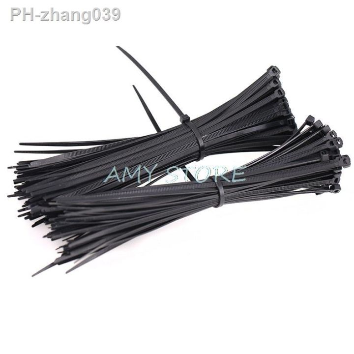 250pcs-500pcs-bag-150200250300350400450500mm-length-5mm-width-self-locking-black-nylon-wire-cable-zip-ties-cable-ties