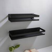 Bathroom Hradware Accessories 20-50Cm Modern Matte Black Bathroom Corner Shelves Kitchen Wall Shelf Shower Shampoo Storage Rack