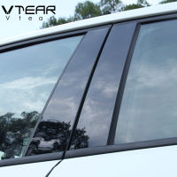 Vtear For Hyundai SolarisSolaris 2 window BC pillar sticker Glossy black trim anti scratch mirror surface cover accessories