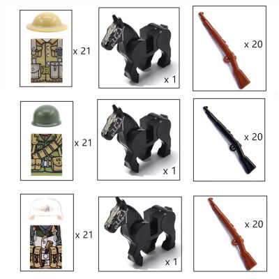 21pcs Army Group MILITARY SWAT Chinese Soldiers War Horse Building Blocks Bricks Figures Leaning Toys Boys Birthiday Gifts Set