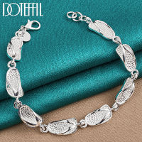 DOTEFFIL 925 Sterling Silver Slippers Shoe Bracelet Chain For Women Man Wedding Engagement Party Fashion Jewelry