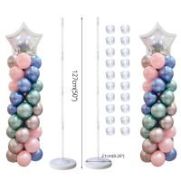 hot【cw】 Happy Birthday Column With Base and Pole Wedding Baby Shower Holder Arch Supplies