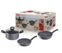 Tefal ชุดหม้อกระทะ Cook Healthy 4 ชิ้น ผิวเคลือบกันติดเสริมแร่ธาตุธรรมชาติทนทาน อินดักชั่น ใช้งานได้กับเตาทุกประเภท ราคาถูกที่สุด พร้อมส่ง