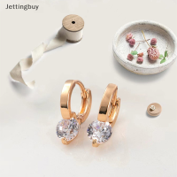 Jettingbuy】เซลแฟลชเซลต่างหูต่างหูแบบห่วงเล็กหมุกเพชรแฟชั่นสไตล์เกาหลีแบบเรียบง่าย1คู่ของขวัญผู้หญิง