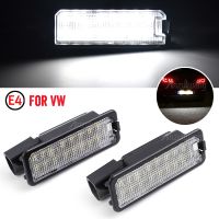 ไฟป้ายทะเบียน LED รถยนต์2ชิ้นไฟรถยนต์อุปกรณ์เปลี่ยนหลอดไฟการทำงาน12โวลต์สำหรับ VW GOLF 4 5 6 7 6R Passat B6 Lupo โปโลซี่ร็อคโค