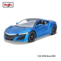 Maisto 1:24 2018 Acura NSX รถโมเดลรถแบบคงที่แบบหล่อรถของเล่นของขวัญรถสปอร์ตหรูหราการเล่นตามกระแส