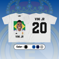 PSMเสื้อลายนักฟุตบอล Vinicius Jr เรอัลมาดริด เนื้อผ้าพรีเมี่ยม สีไม่ตก ไม่ลอก ไม่ย้วย