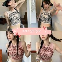 DD SHOPพร้อมส่ง 1A23 เสื้อกล้ามไหมพรม ดีเทลน่ารักผู้การ์ตูนน่ารักมาก