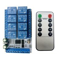 IR23F08 DC 5V 12V 8 Channel Multi-Function Infrared Remote Control Relay Module Four ModeS NPN Trigger Time Delay Relays Electrical Circuitry Parts