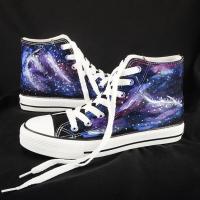 ∈♗✔  Original star high shoes to help explosion canvas shoes for men and women change lovers loafers student han edition joker hand-painted sandals