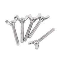 5 Pcs M5 Butterfly Wing Hand Screws Bolts 304 Stainless Steel Fastener Assortment Set, Full Thread (M5X40mm)