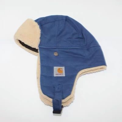 ☂Carhartt หมวก Lei Fang สำหรับผู้ชายและผู้หญิง,หมวกเส้นใยขนแกะปีนเขาที่ครอบหูให้ความอบอุ่นสองชั้น