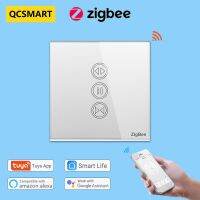 [Hot K] Tuya Smart ZigBee 3.0 EU ม่านสวิตช์สัมผัสสีเงินสำหรับโรลเลอร์ชัตเตอร์แอปจับเวลารองรับ Google Home Alexa ระบบอัตโนมัติ DIY