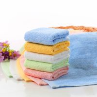 1 Piece Bamboo Fiber Fabric Solid Color Face Towel Absorbent Soft Hand Face Towel 25x25cm Spring Autumn Towel for Children