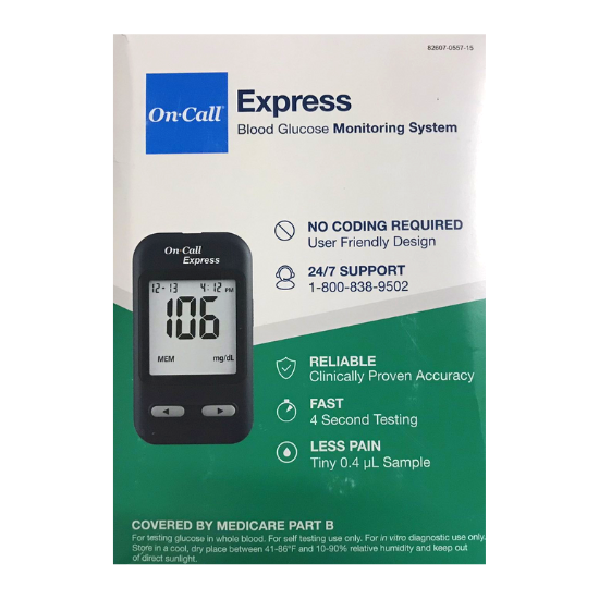 On Call Express Blood Glucose Monitoring System, Advanced Biosensor Technology (Blood Glucose