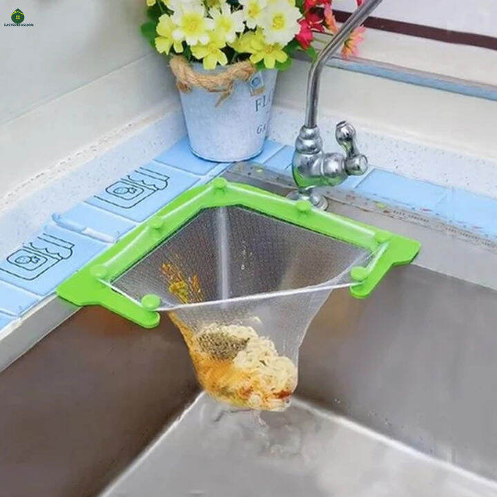 Kitchen Sink Mesh Filter Rack Stable Strainer Rack with Filter Nets for