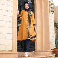 Priskila Tops Alya Tunic วัสดุ Toyobo Tunic วัยรุ่น Kekinian Tunic Tunics ผู้หญิงใหม่ล่าสุดนำเข้า