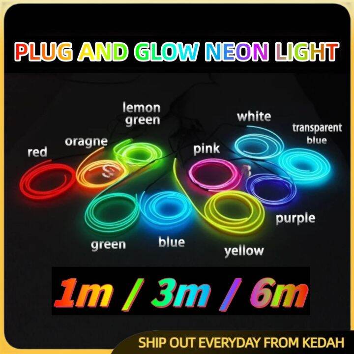 [ KEDAH ] EL Wire Neon Light Strip Neon Led Light Neon Sign Neon LEd