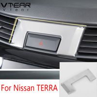 For Nissan TERRA 2018- 2021 / Navara NP300 2019-2021 Middle air outlet decorative frame Emergency switch decorative cover Stainless steel decorative accessories