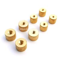 10pcs Brass Copper Cylindrical Adjusting Knurled Thumb Nut Pinapple Pattern Thumbnut for Air Water Cooling Fan PC Case Model DIY Nails Screws Fastener