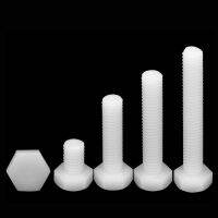 White Nylon Hexagonal Screw Metric Threaded Hex Head Screw Plastic Insulated Bolt M3 M4 M5 M6 M8 M10 M12 Length 4mm-100mm