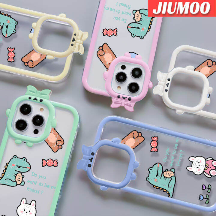 เคส-jiumoo-สำหรับ-vivo-v23-5g-s12-5g-v23i-5g-เคสโปร่งใสกันกระแทกลายการ์ตูนจระเข้หมีน่ารักเคสป้องกันเลนส์กล้องถ่ายรูปลายสัตว์ประหลาดน้อยน่ารักเรียบง่ายเคสซิลิโคนนิ่ม